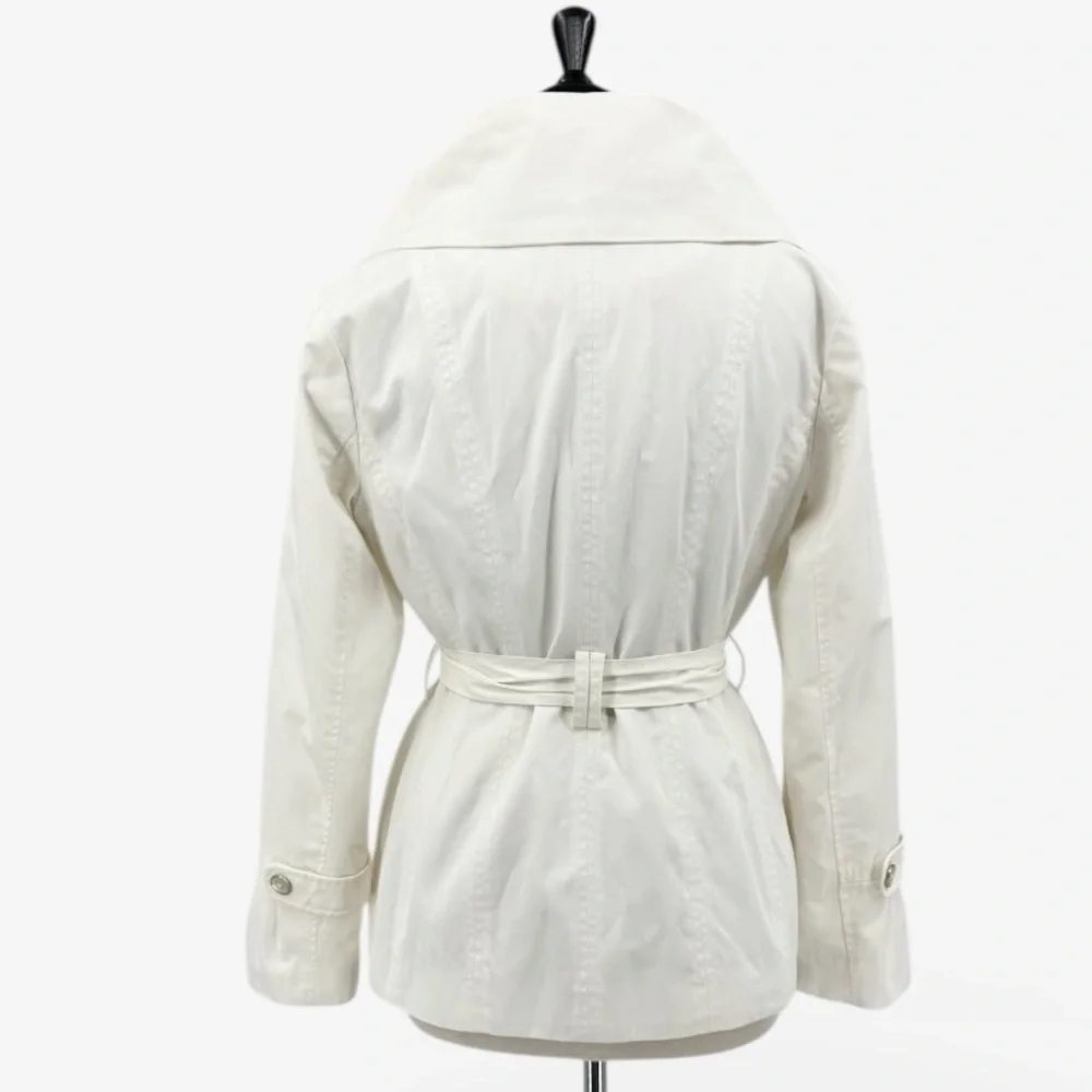 WHBM Belted Waist Winter White Jacket - Picture 2 of 6